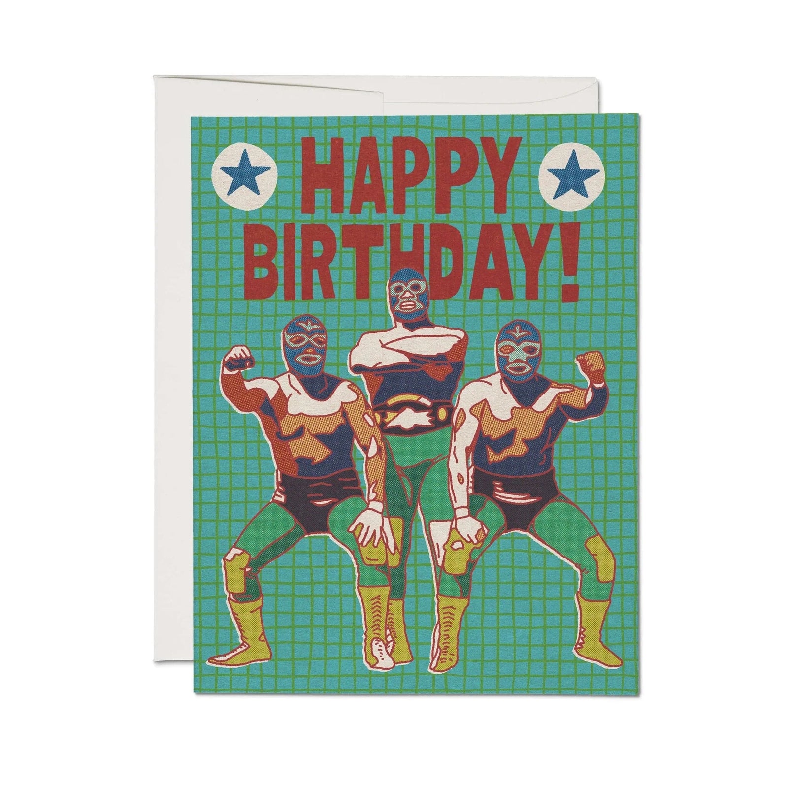 Red Cap Cards Cards Luchador Birthday Card