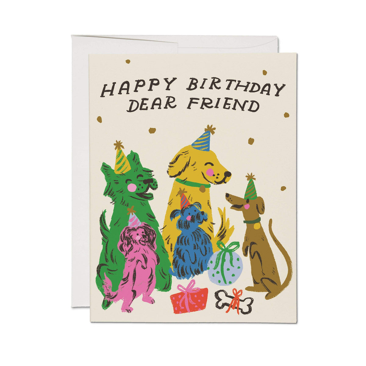 Red Cap Cards Cards Puppy Party greeting card