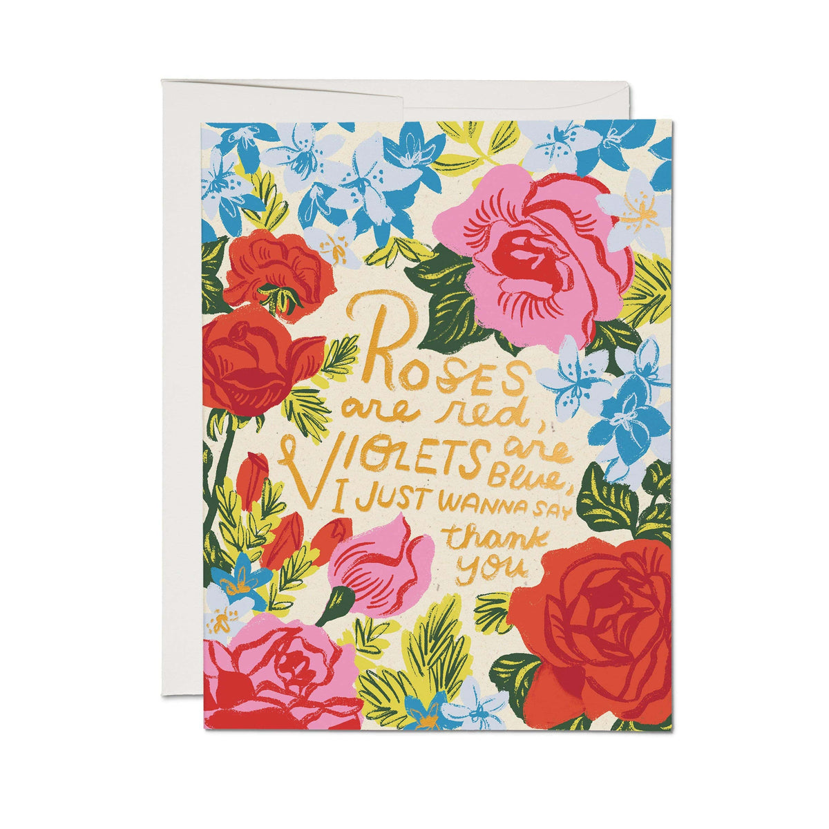 Red Cap Cards Cards Roses and Violets greeting card