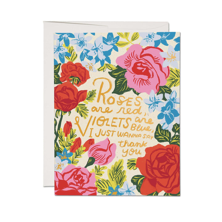 Red Cap Cards Cards Roses and Violets greeting card