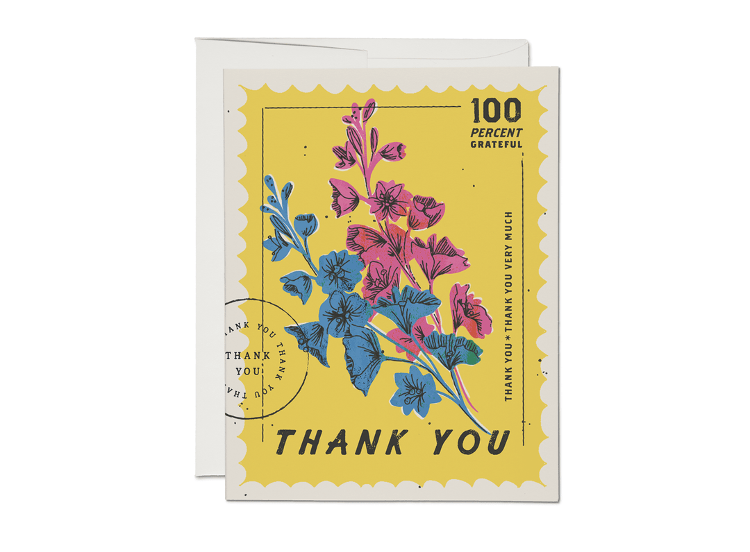 Red Cap Cards Cards Singles 100 Percent Thank You Greeting Card