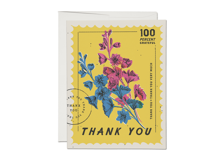 Red Cap Cards Cards Singles 100 Percent Thank You Greeting Card