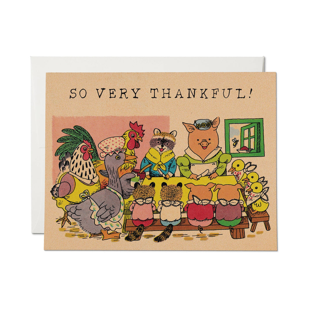 Red Cap Cards Cards Thanksgiving Spread greeting card