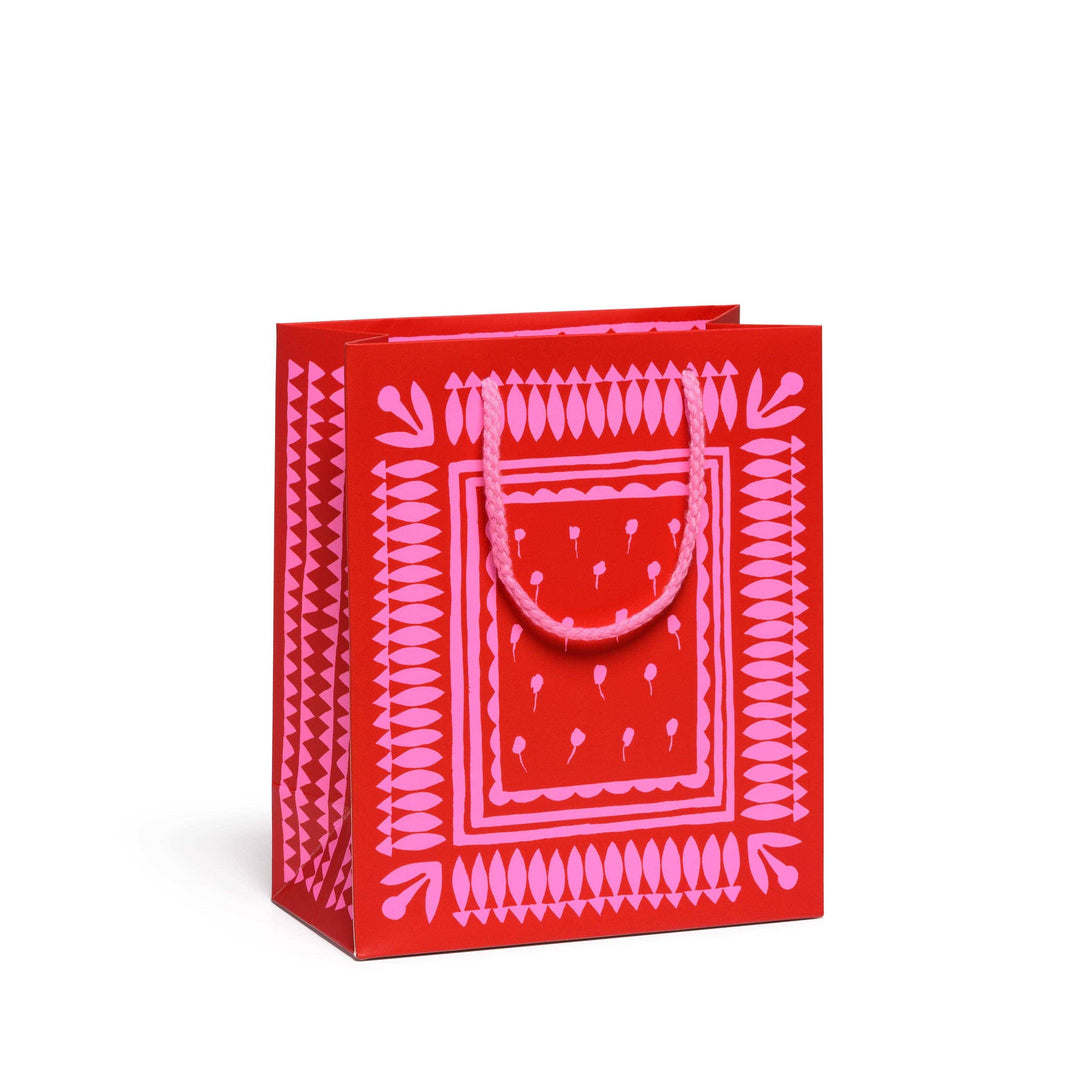 Red Cap Cards Party Geometric Neons Medium Gift Bag