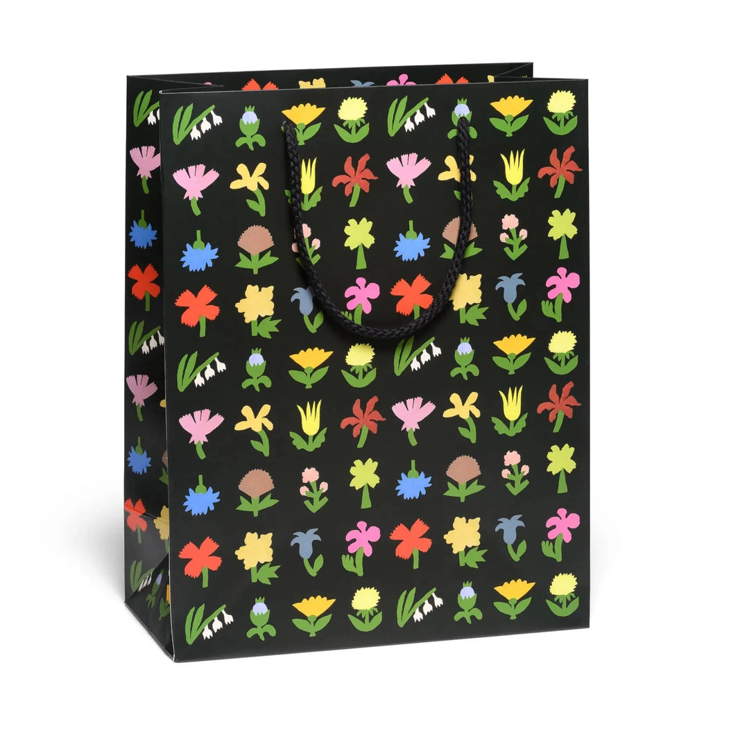 Red Cap Cards Party Little Flowers Large Gift Bag