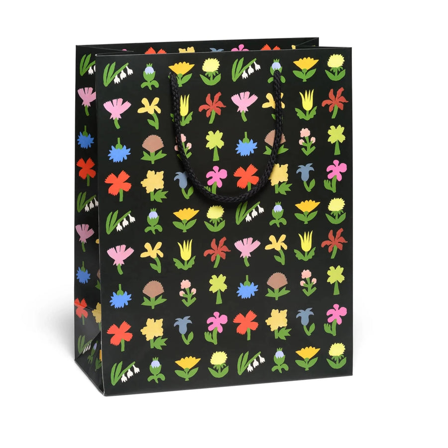 Red Cap Cards Party Little Flowers Large Gift Bag