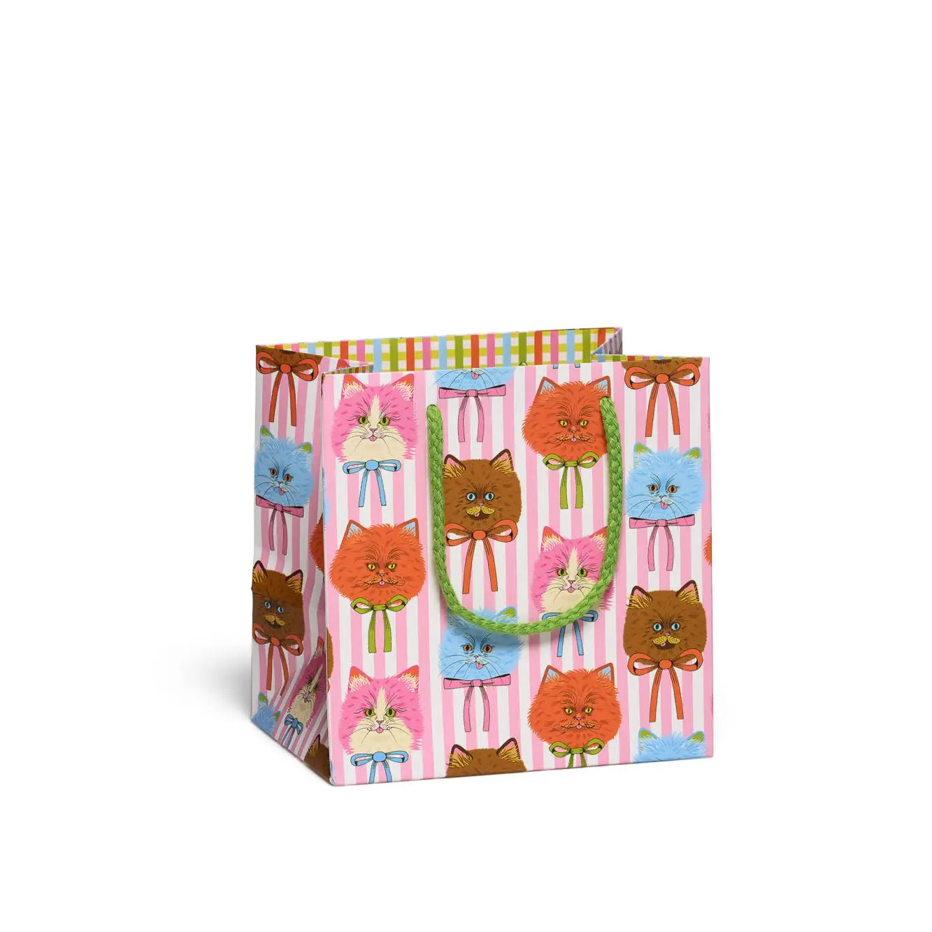 Red Cap Cards Party Tres Magnifique Cats with Bows Small Gift Bag