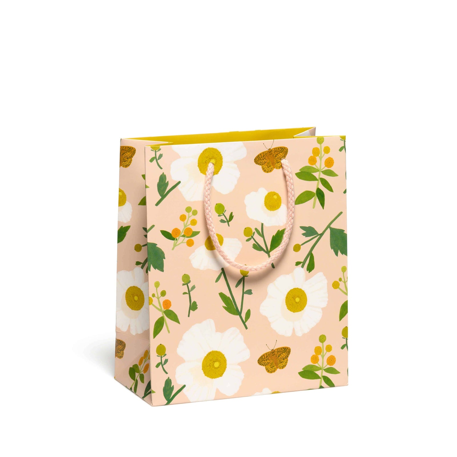 Red Cap Cards Party White Poppies Gift Bag Medium