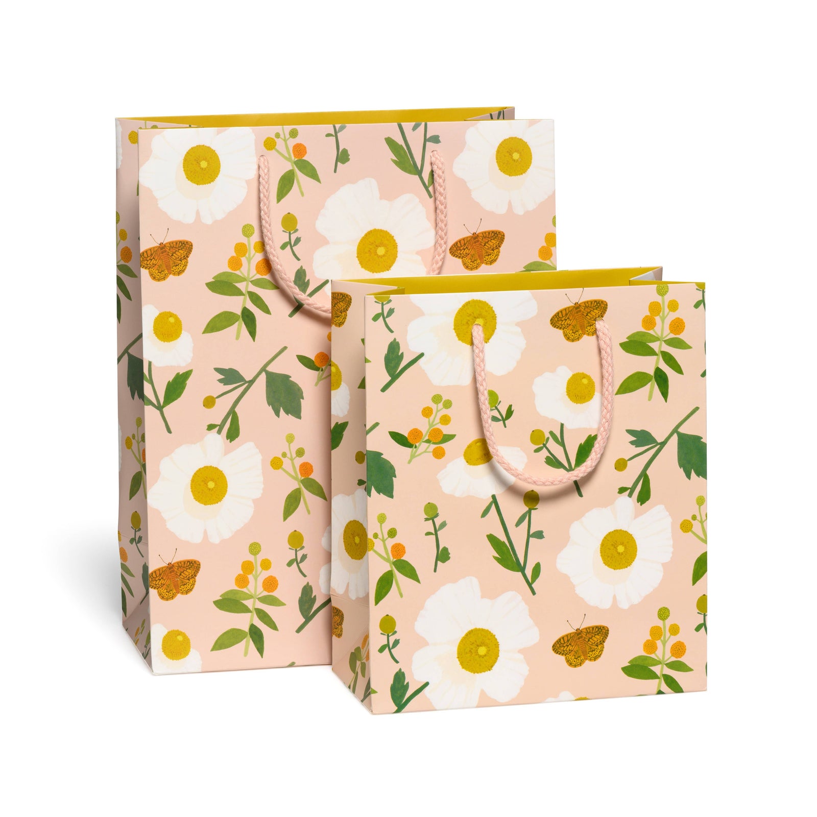 Red Cap Cards Party White Poppies Gift Bag Medium