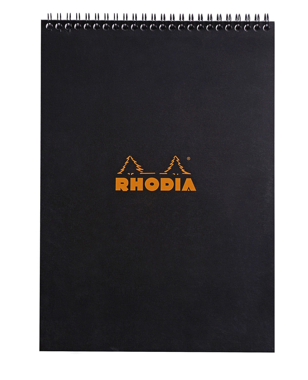 Rhodia Notebook Black Rhodia Wirebound Notebook 8.25" x 11.75" - GRAPH