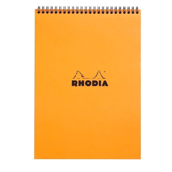 Rhodia Notebook Orange Rhodia Wirebound Notebook 8.25" x 11.75" - GRAPH