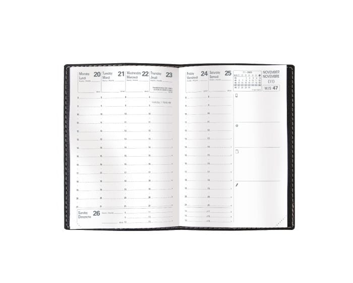 Rhodia Notebook Quo Vadis 2023-2024 University Weekly Planner - Club Black