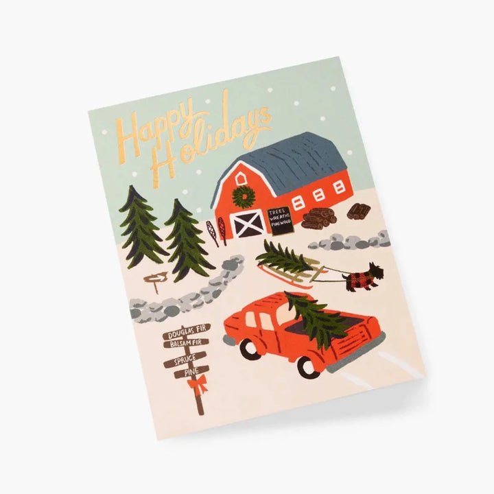 Rifle Paper Co. Boxed Card Set Holiday Tree Farm Cards