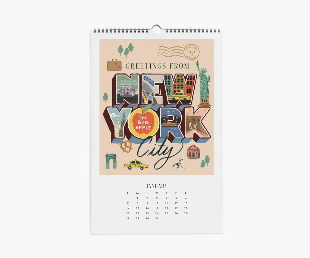 Rifle Paper Co. Calendars 2024 Greetings From Around the World Wall Calendar