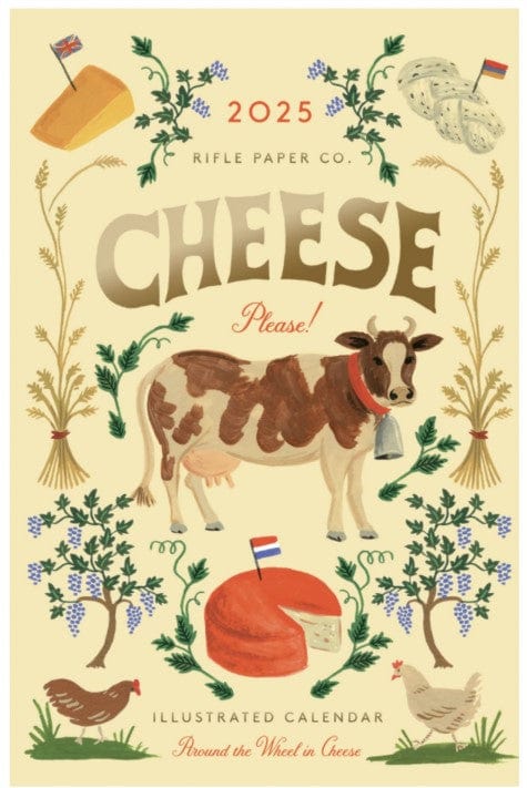 Rifle Paper Co. Calendars 2025 Cheese Kitchen Calendar (6x9)