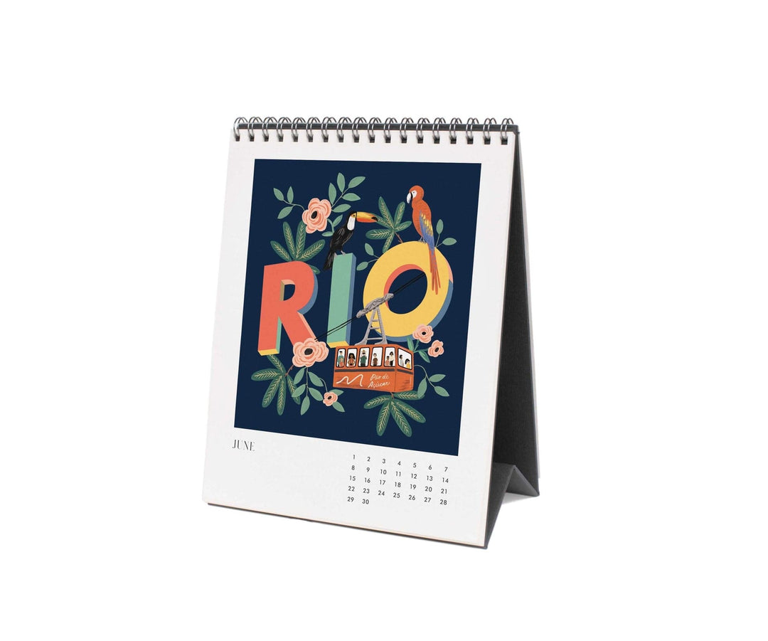 Rifle Paper Co. Calendars 2025 Greetings from Around the World Desk Calendar