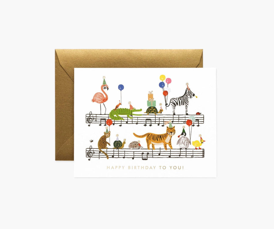 Rifle Paper Co. Card Party Animals Music Birthday Card