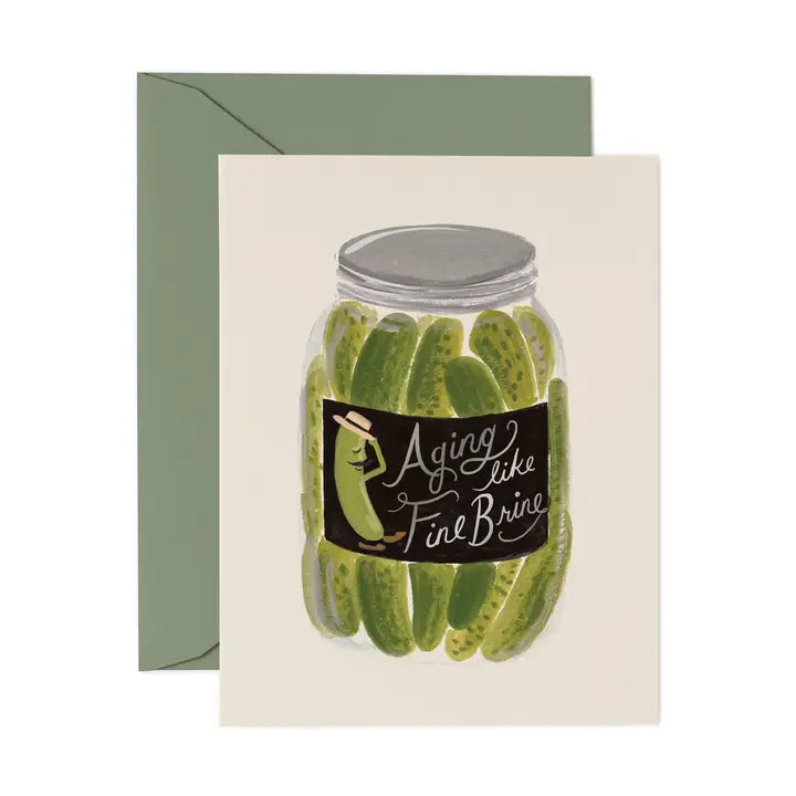 Rifle Paper Co. Cards Aging Like Fine Brine Birthday Card