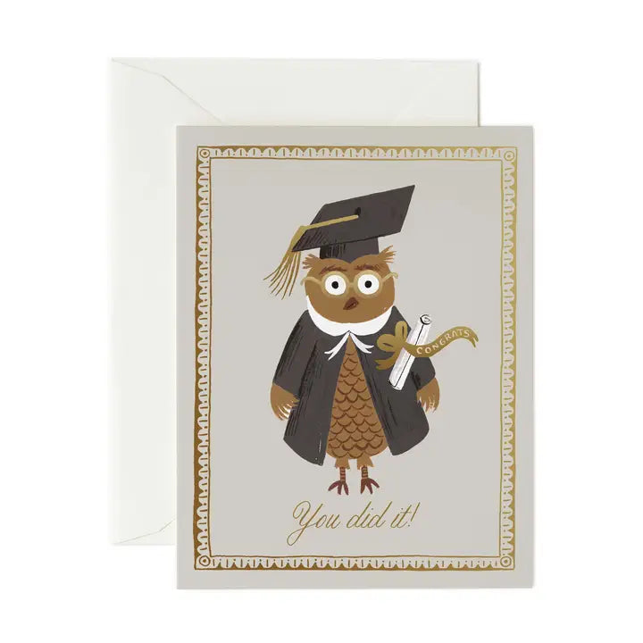 Rifle Paper Co. Cards Congrats Owl Graduation Card