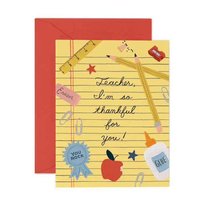Rifle Paper Co. Cards Thankful For Teacher Card