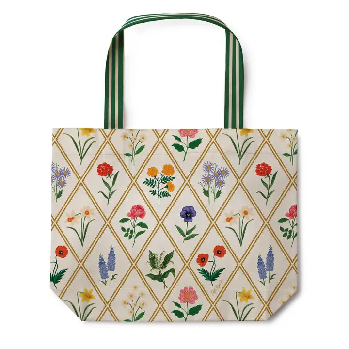 Rifle Paper Co. Fashion Garden Study East West Canvas Tote Bag