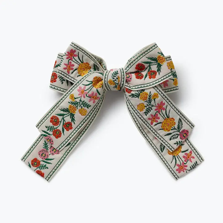 Rifle Paper Co. Fashion Garden Study Jacquard Ribbon Bow Clip
