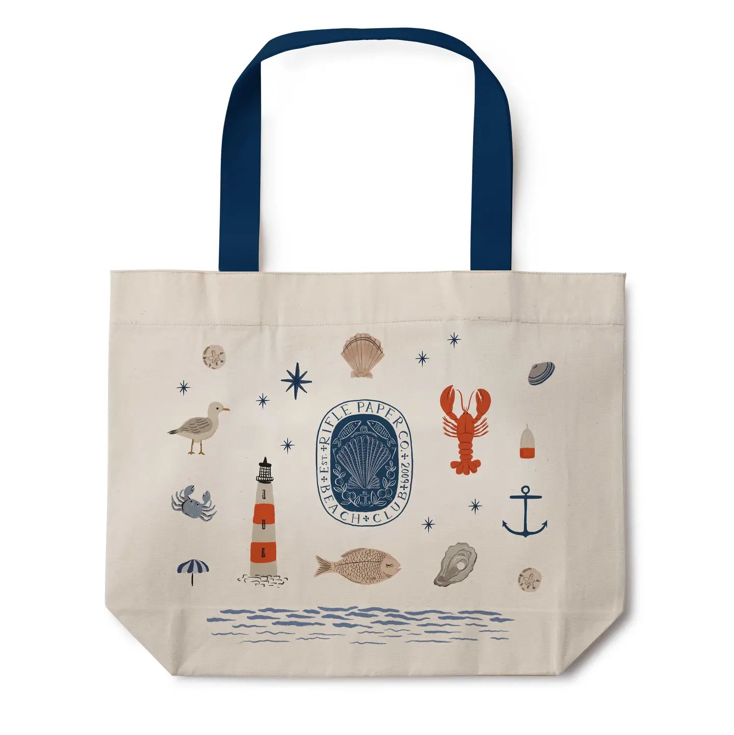 Rifle Paper Co. Fashion Seaside East West Canvas Tote Bag