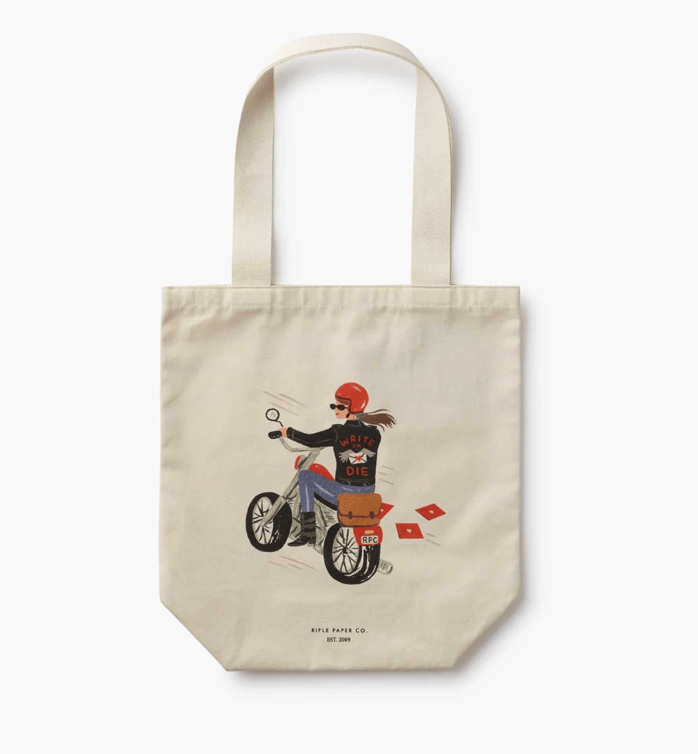 Rifle Paper Co. Fashion Write or Die Canvas Tote Bag