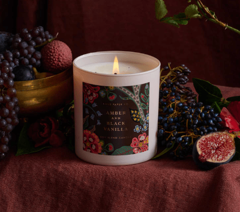 Rifle Paper Co. Gifts Amber & Black Vanilla 9 oz Glass Candle