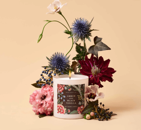 Rifle Paper Co. Gifts Amber & Black Vanilla 9 oz Glass Candle