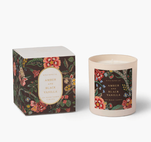 Rifle Paper Co. Gifts Amber & Black Vanilla 9 oz Glass Candle