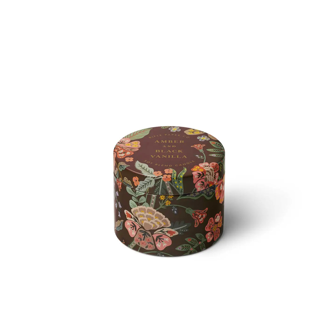 Rifle Paper Co. Gifts Gracie Amber and Black Vanilla 3 oz Tin Candle
