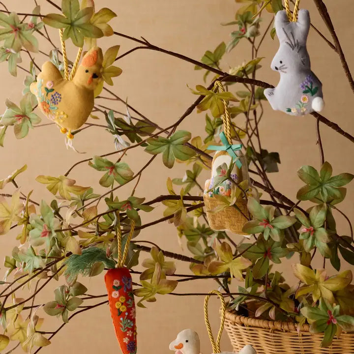 Rifle Paper Co. Gifts Spring Farm Embroidered Easter Ornament - Set of 5