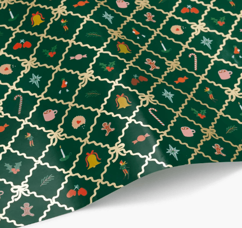 Rifle Paper Co. Holiday Christmas Argyle Continuous Wrapping Roll
