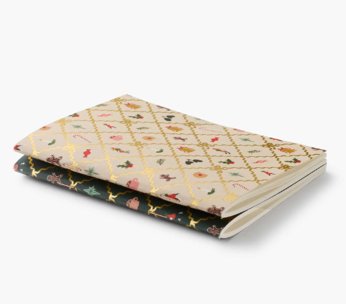 Rifle Paper Co. Holiday Christmas Argyle Pocket Notebooks - Set of 2