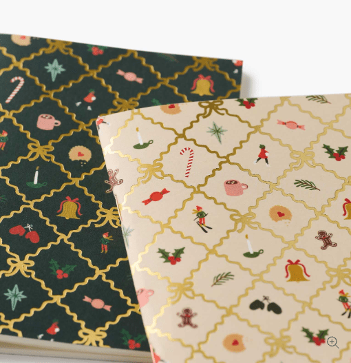 Rifle Paper Co. Holiday Christmas Argyle Pocket Notebooks - Set of 2