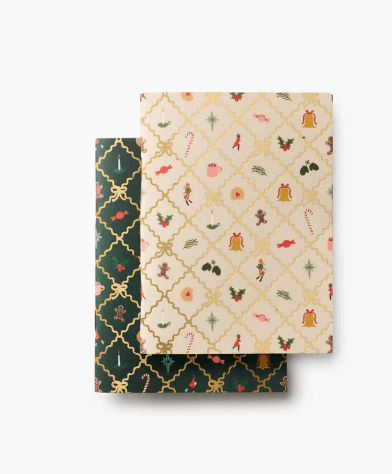 Rifle Paper Co. Holiday Christmas Argyle Pocket Notebooks - Set of 2
