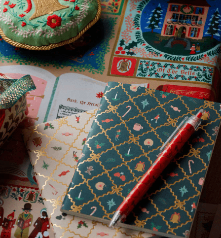 Rifle Paper Co. Holiday Christmas Argyle Set of 2 Gel Pens