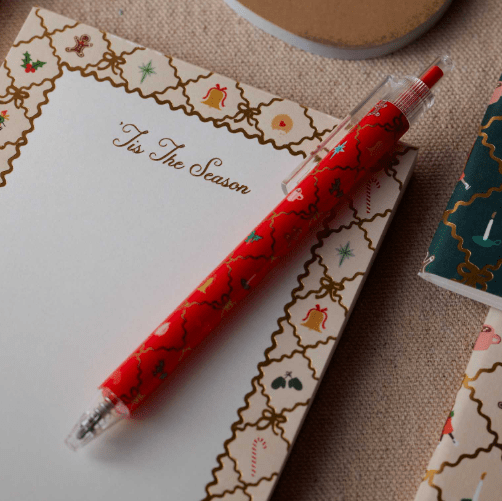 Rifle Paper Co. Holiday Christmas Argyle Set of 2 Gel Pens