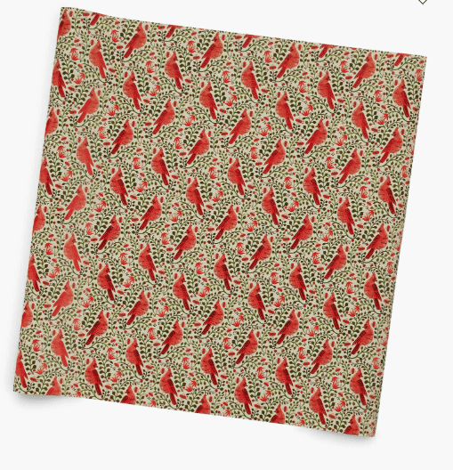 Rifle Paper Co. Holiday Christmas Cardinals Continuous Wrapping Roll