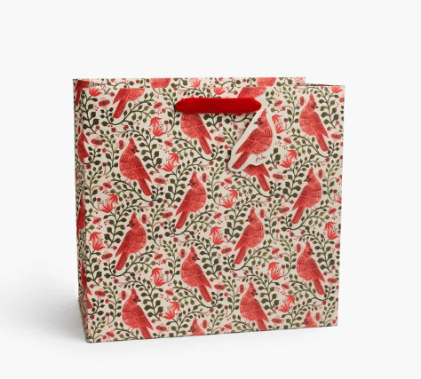 Rifle Paper Co. Holiday Christmas Cardinals Gift Bag - Large