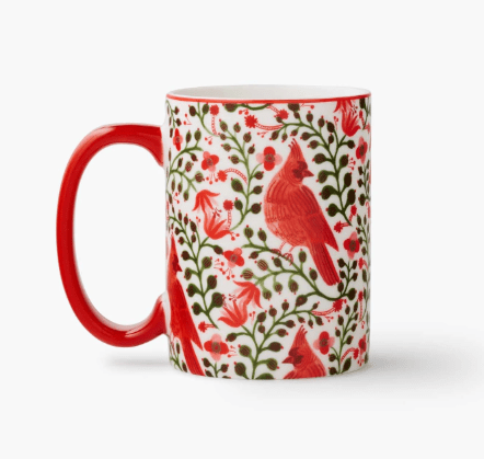 Rifle Paper Co. Holiday Christmas Cardinals Porcelain Mug