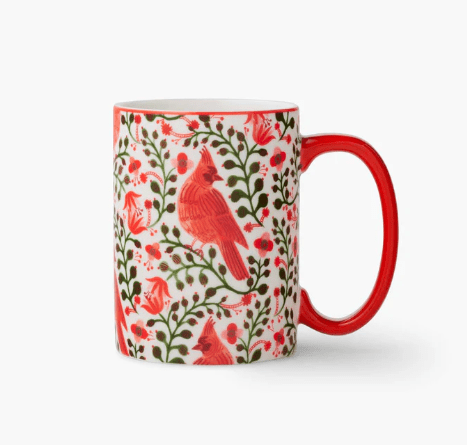Rifle Paper Co. Holiday Christmas Cardinals Porcelain Mug