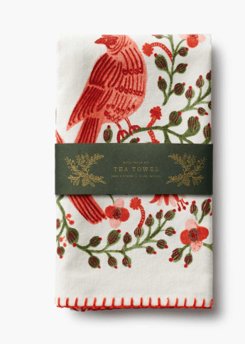 Rifle Paper Co. Holiday Christmas Cardinals Tea Towel