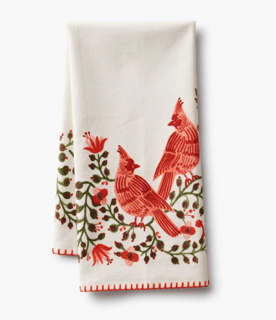 Rifle Paper Co. Holiday Christmas Cardinals Tea Towel