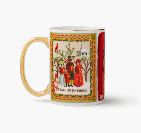 Rifle Paper Co. Holiday Christmas Carolers Porcelain Mug