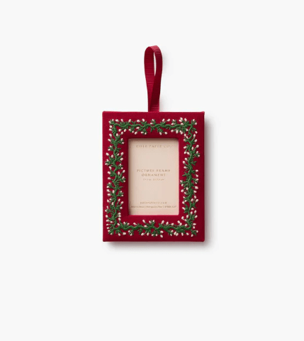 Rifle Paper Co. Holiday Holiday Vines Embroidered Picture  Frame Ornament