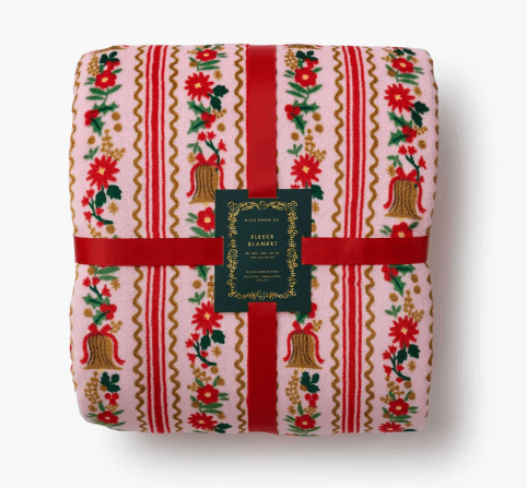 Rifle Paper Co. Holiday Holly Jolly Fleece Blanket