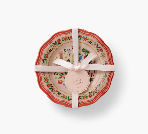 Rifle Paper Co. Holiday Holly Jolly Nutcracker Assorted Melamine Dessert Plates