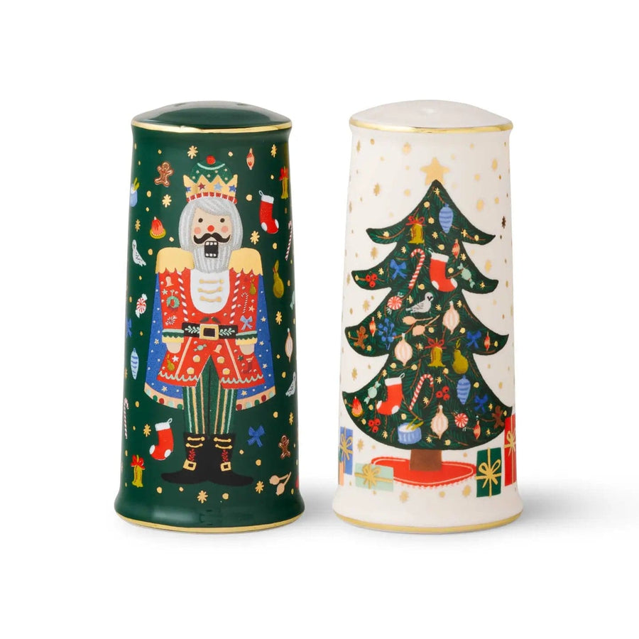 Rifle Paper Co. Holiday Kitchen Nutcracker Porcelain Salt & Pepper Shaker Set